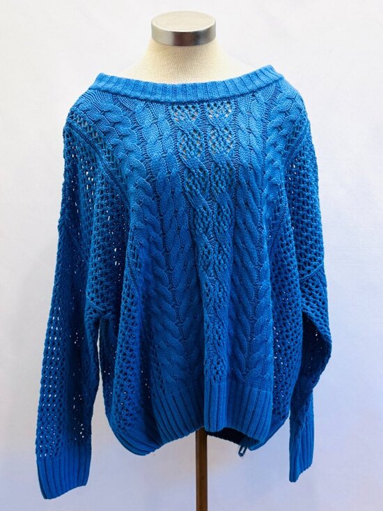 Sonoma Sweaters - NWT SONOMA Women Long Sleeve Pullover Blue Oversized Knit Sweater Size XXL
